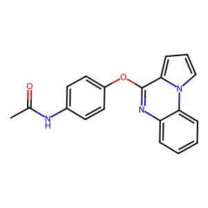 N-(4-{pyrrolo[1,2-a]quinoxalin-4-yloxy}phenyl)acetamide structure