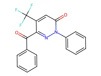 6-Benzoyl-2-phenyl-5-(trifluoromethyl)-3-pyridazinone structure