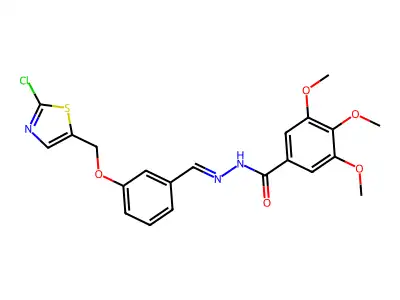N'-((E)-{3-[(2-chloro-1,3-thiazol-5-yl)methoxy]phenyl}methylidene)-3,4,5-trimethoxybenzenecarbohydrazide structure