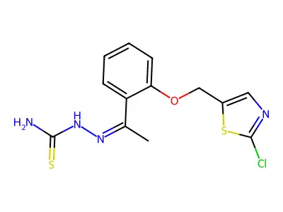2-((Z)-1-{2-[(2-chloro-1,3-thiazol-5-yl)methoxy]phenyl}ethylidene)-1-hydrazinecarbothioamide structure