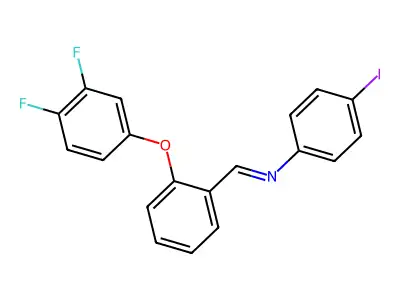 1-[2-(3,4-difluorophenoxy)phenyl]-N-(4-iodophenyl)methanimine structure