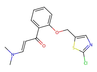 (E)-1-{2-[(2-chloro-1,3-thiazol-5-yl)methoxy]phenyl}-3-(dimethylamino)-2-propen-1-one structure