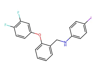 N-[2-(3,4-difluorophenoxy)benzyl]-4-iodoaniline structure