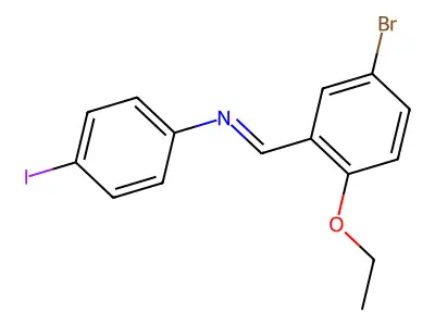 N-[(E)-(5-bromo-2-ethoxyphenyl)methylidene]-4-iodoaniline structure