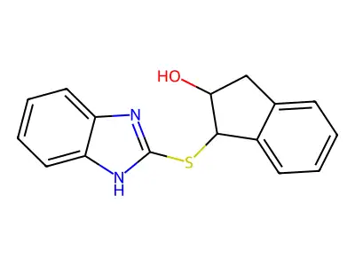 1-(1H-1,3-benzimidazol-2-ylsulfanyl)-2-indanol structure