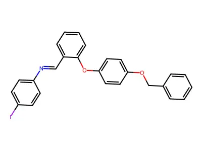N-(4-iodophenyl)-1-[2-(4-phenylmethoxyphenoxy)phenyl]methanimine structure