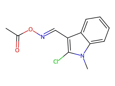 [(2-chloro-1-methylindol-3-yl)methylideneamino] acetate structure