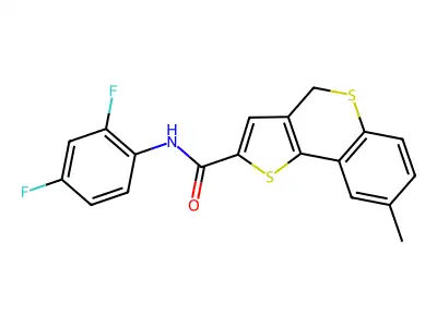 N-(2,4-difluorophenyl)-8-methyl-4H-thieno[3,2-c]thiochromene-2-carboxamide structure