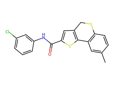 N-(3-chlorophenyl)-8-methyl-4H-thieno[3,2-c]thiochromene-2-carboxamide structure