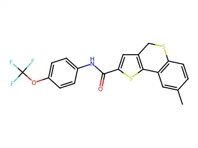 8-methyl-N-[4-(trifluoromethoxy)phenyl]-4H-thieno[3,2-c]thiochromene-2-carboxamide structure