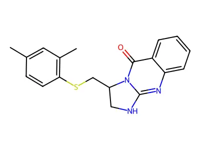 3-{[(2,4-dimethylphenyl)sulfanyl]methyl}-2,3-dihydroimidazo[2,1-b]quinazolin-5(1H)-one structure