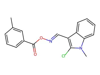 [(2-Chloro-1-methylindol-3-yl)methylideneamino] 3-methylbenzoate structure