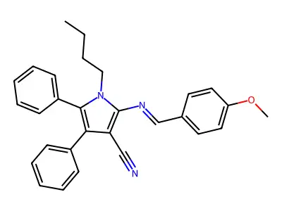 1-Butyl-2-[(4-methoxyphenyl)methylideneamino]-4,5-diphenylpyrrole-3-carbonitrile structure
