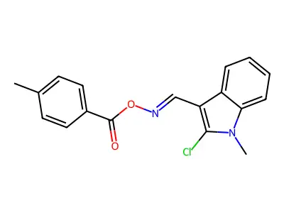 [(2-Chloro-1-methylindol-3-yl)methylideneamino] 4-methylbenzoate structure