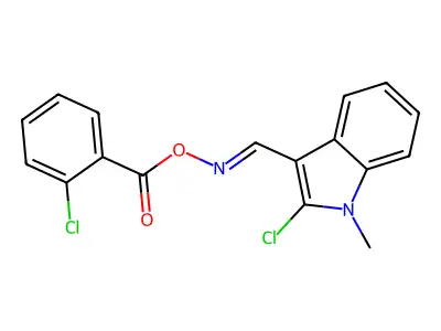 [(2-Chloro-1-methylindol-3-yl)methylideneamino] 2-chlorobenzoate structure