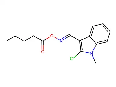 [(2-Chloro-1-methylindol-3-yl)methylideneamino] pentanoate structure