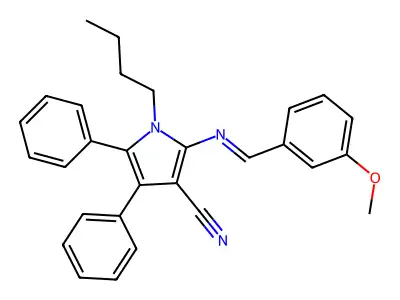 1-Butyl-2-[(3-methoxyphenyl)methylideneamino]-4,5-diphenylpyrrole-3-carbonitrile structure
