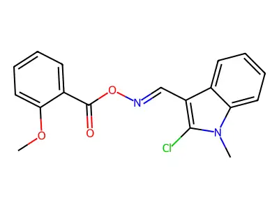 [(2-Chloro-1-methylindol-3-yl)methylideneamino] 2-methoxybenzoate structure