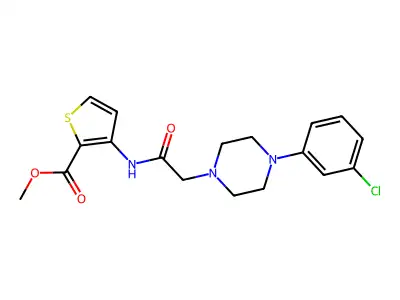 Methyl 3-({2-[4-(3-chlorophenyl)piperazino]acetyl}amino)-2-thiophenecarboxylate structure