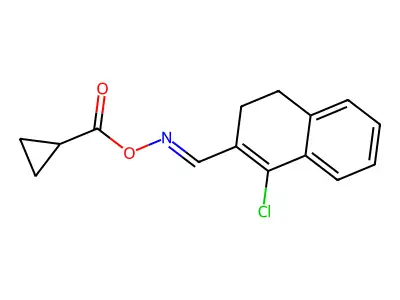 [(1-Chloro-3,4-dihydronaphthalen-2-yl)methylideneamino] cyclopropanecarboxylate structure