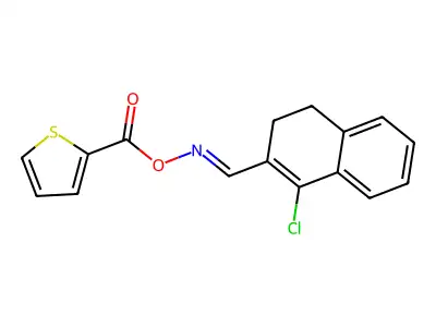 [(1-Chloro-3,4-dihydronaphthalen-2-yl)methylideneamino] thiophene-2-carboxylate structure