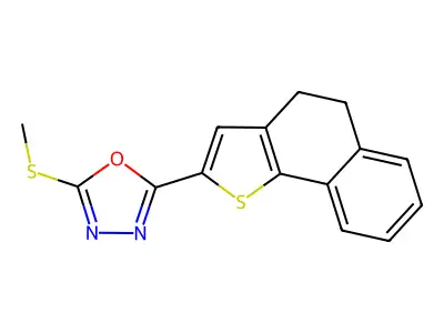 2-(4,5-Dihydronaphtho[1,2-b]thiophen-2-yl)-5-(methylsulfanyl)-1,3,4-oxadiazole structure