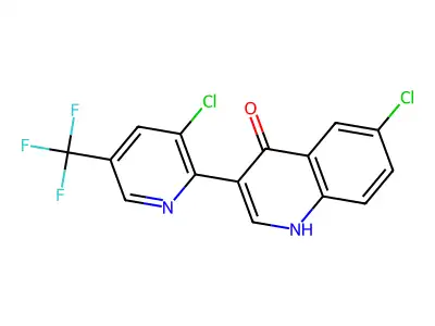 6-chloro-3-[3-chloro-5-(trifluoromethyl)-2-pyridinyl]-4(1H)-quinolinone structure