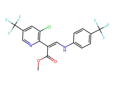methyl (Z)-2-[3-chloro-5-(trifluoromethyl)-2-pyridinyl]-3-[4-(trifluoromethyl)anilino]-2-propenoate structure