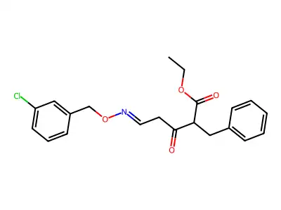 Ethyl 2-benzyl-5-[(3-chlorophenyl)methoxyimino]-3-oxopentanoate structure