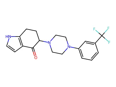 5-{4-[3-(trifluoromethyl)phenyl]piperazino}-1,5,6,7-tetrahydro-4H-indol-4-one structure