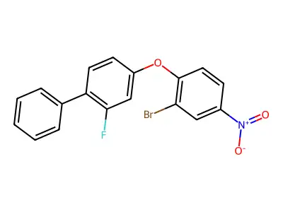 2-Bromo-4-nitrophenyl 2-fluoro[1,1'-biphenyl]-4-yl ether structure