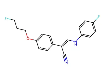 (Z)-3-(4-fluoroanilino)-2-[4-(3-fluoropropoxy)phenyl]-2-propenenitrile structure