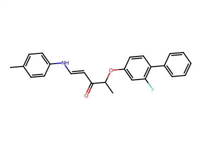 4-(3-Fluoro-4-phenylphenoxy)-1-(4-methylanilino)pent-1-en-3-one structure