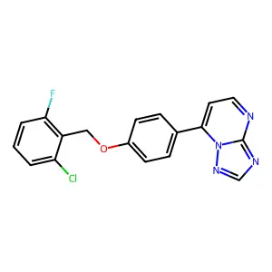 7-{4-[(2-Chloro-6-fluorobenzyl)oxy]phenyl}[1,2,4]triazolo[1,5-a]pyrimidine structure