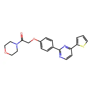 1-Morpholino-2-{4-[4-(2-thienyl)-2-pyrimidinyl]phenoxy}-1-ethanone structure