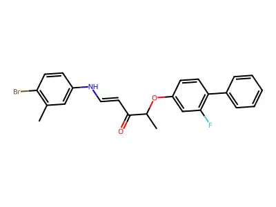 1-(4-Bromo-3-methylanilino)-4-(3-fluoro-4-phenylphenoxy)pent-1-en-3-one structure