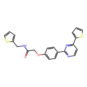 N-(2-thienylmethyl)-2-{4-[4-(2-thienyl)-2-pyrimidinyl]phenoxy}acetamide structure
