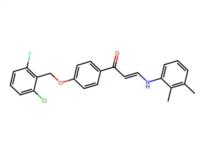 (E)-1-{4-[(2-chloro-6-fluorobenzyl)oxy]phenyl}-3-(2,3-dimethylanilino)-2-propen-1-one structure