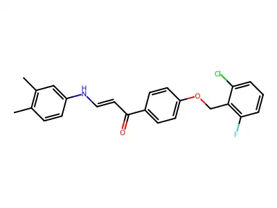 (E)-1-{4-[(2-chloro-6-fluorobenzyl)oxy]phenyl}-3-(3,4-dimethylanilino)-2-propen-1-one structure