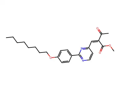 Methyl 2-[[2-(4-octoxyphenyl)pyrimidin-4-yl]methylidene]-3-oxobutanoate structure