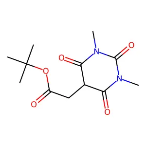 Tert-butyl 2-(1,3-dimethyl-2,4,6-trioxo-1,3-diazinan-5-yl)acetate structure