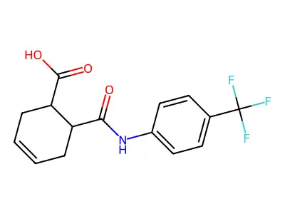 6-{[4-(Trifluoromethyl)anilino]carbonyl}-3-cyclohexene-1-carboxylic acid structure