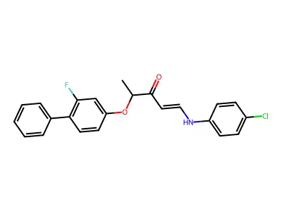 1-(4-Chloroanilino)-4-(3-fluoro-4-phenylphenoxy)pent-1-en-3-one structure