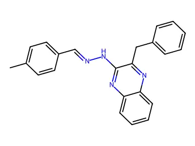 3-benzyl-N-[(4-methylphenyl)methylideneamino]quinoxalin-2-amine structure