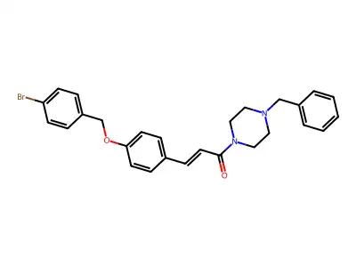 1-(4-Benzylpiperazin-1-yl)-3-[4-[(4-bromophenyl)methoxy]phenyl]prop-2-en-1-one structure