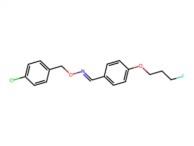 N-[(4-chlorophenyl)methoxy]-1-[4-(3-fluoropropoxy)phenyl]methanimine structure