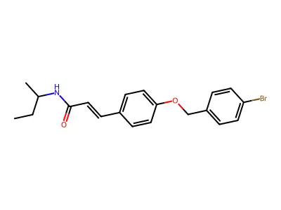3-[4-[(4-bromophenyl)methoxy]phenyl]-N-butan-2-ylprop-2-enamide structure