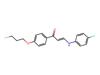 3-(4-Fluoroanilino)-1-[4-(3-fluoropropoxy)phenyl]prop-2-en-1-one structure