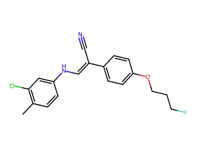 (Z)-3-(3-chloro-4-methylanilino)-2-[4-(3-fluoropropoxy)phenyl]-2-propenenitrile structure