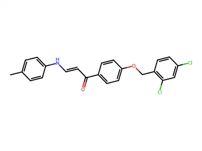 1-[4-[(2,4-Dichlorophenyl)methoxy]phenyl]-3-(4-methylanilino)prop-2-en-1-one structure